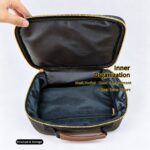 Makeup bag Black Leather Cosmetic Bag