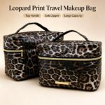 Makeup bag Leopard Print Leather Cosmetic Bag
