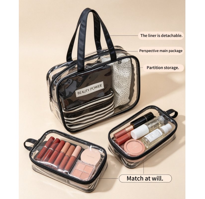 Makeup bag Transparent Cosmetic Set Bag
